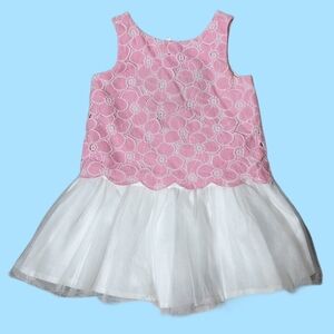 Janie and Jack 2T Pink and White Flower Dress Toddler